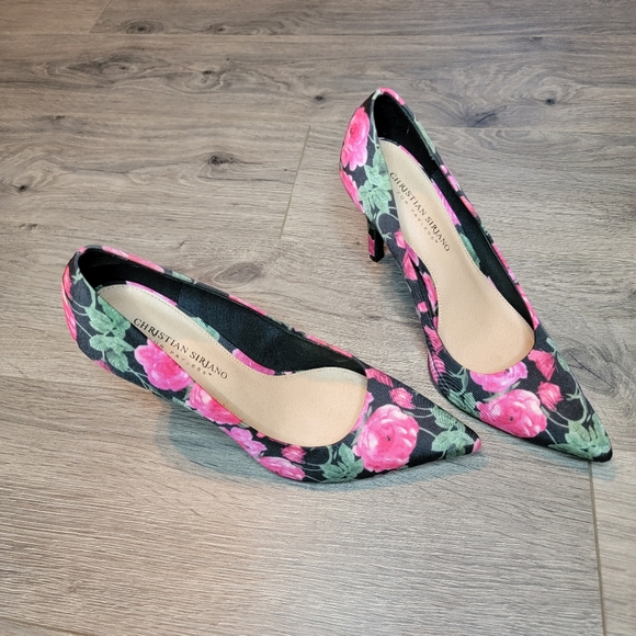 Christian Siriano by Payless Womens Pink Floral Heels Size 8 1/2 - Picture 2 of 5